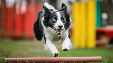 Dog demonstrates agility skills in adaptive course for enhanced training experience