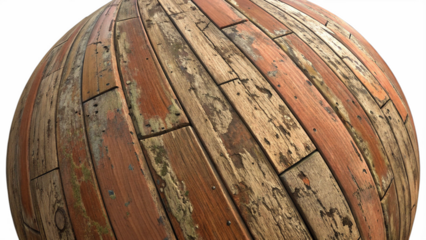 A heavily weathered and aged wooden texture with visible signs of rot and decay