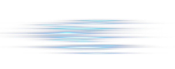 Light effect of neon lines movement.Horizontal lines. Speed ​​effect on a transparent background.lines of light, speed and movement.	
