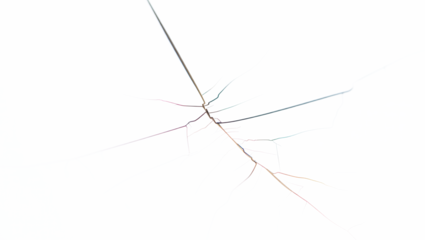 Phone screen micro cracks overlay diagonal fracture isolated on transparent background