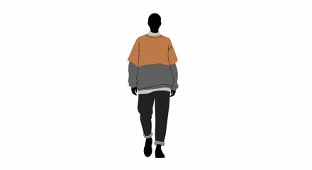 Obraz premium Fashion illustration of a man in casual clothing. 