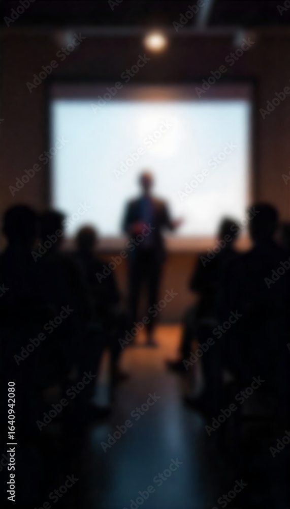 Poster generative ai: an abstract representation of a presentation setting with participants and