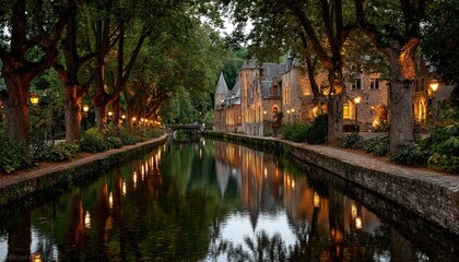 Naklejka premium Canal Reflections at Twilight