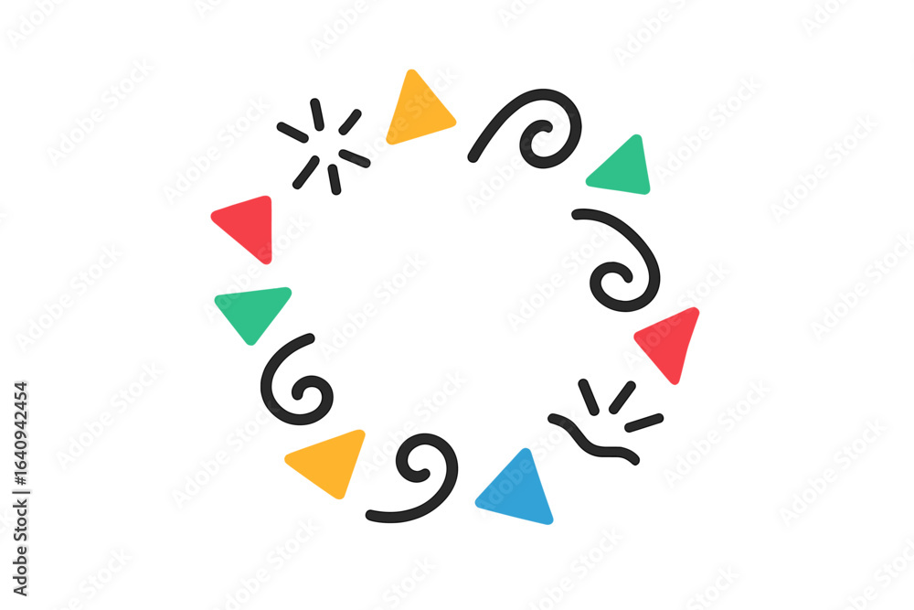 Poster colorful geometric shapes create a playful and dynamic pattern suitable for various design applicati