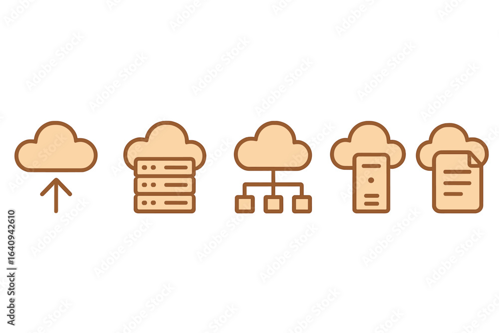 Aufkleber different aspects of cloud computing, including uploading, storage, networking, and data management
