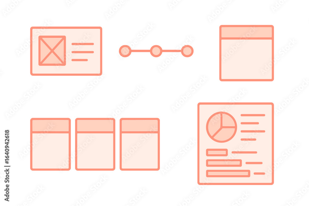Poster modern design elements showcasing user interface components for web and app development layout ideas