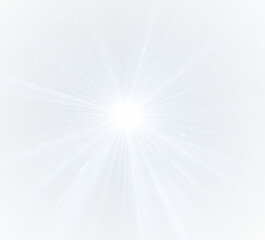 Blue starburst with radiant summer sunlight glow