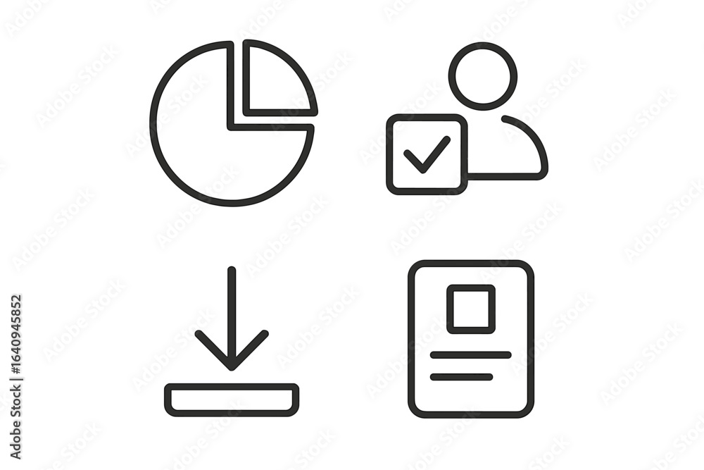 Aufkleber illustration of digital tools for data analysis and management in a modern workspace