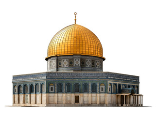 Obraz premium Detailed view of the Dome of the Rock building Jerusalem isolated on a transparent background