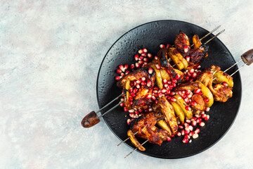 Fried chicken wings, bbq food.