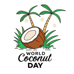 Illustration of coconut trees for coconut day event