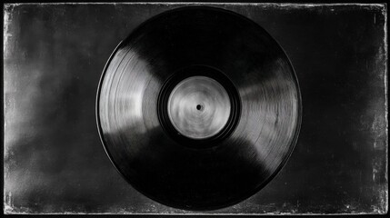 Monochrome Vinyl Record: Timeless Audio, Vintage Music Experience, and Classic Recording Media Aesthetic