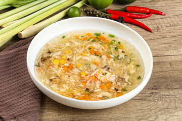 Asian gourmet crab soup with spices