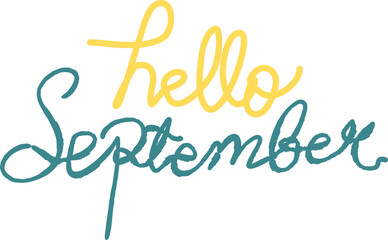 hello september hand drawn font. hand drawn text caligraphy