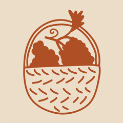 Wine. Winemaking Serving A glass and wine. People drink wine. Pleasure from life. Line art