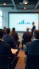 Fototapeta premium Generative AI image of a business presentation showcasing analytics data and audience engagement,