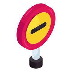 Premium download icon of no entry sign board