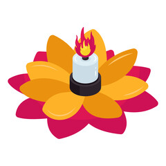 Trendy vector design of candle
