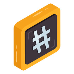 Premium download icon of hashtag