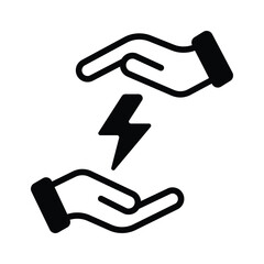 Easy to edit glyph icon showing save energy concept