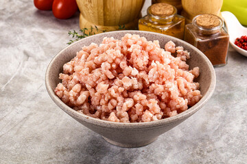 Homemade Raw pork minced meat