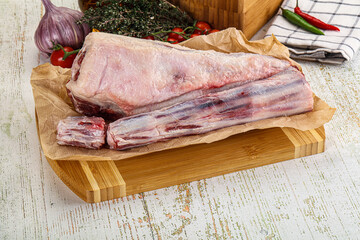 Raw beef oxtail for cooking