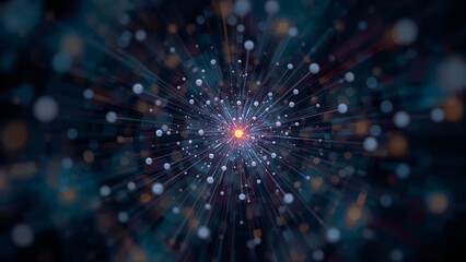 Naklejka premium Electron fluctuations in a carbon atom.