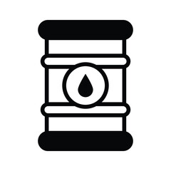 Oil barrel icon creatively designed in glyph style