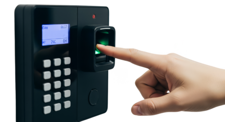 Biometric lock being scanned by a finger