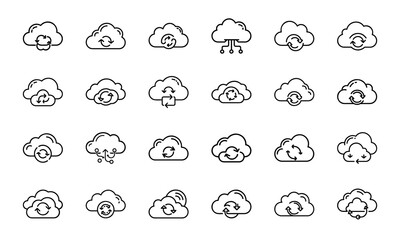 AI Technology and Innovation Icon Set – Artificial Intelligence, Neural Network, Automation, Machine Learning, Cybersecurity, and Communication Vector Bundle