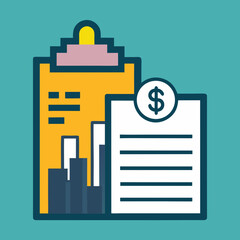 Invoice and Document Flat Illustration