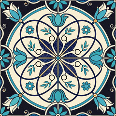  Decorative Floral Tile Pattern Illustration