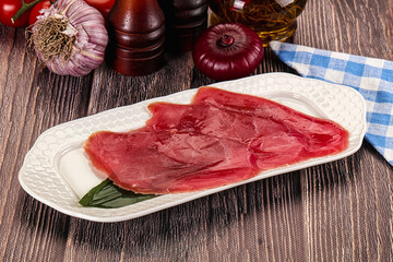 Raw tuna slises sashimi snack