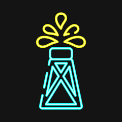 Icon petroleum. Oil Industry elements. Icon in neon style.