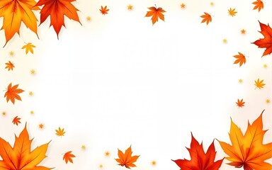 cards template fall botanical isolated maple background leaves invitations frame announcement printable watercolor advertising posters round promotions white other border season orange colourful