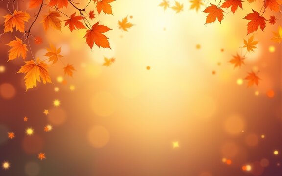 Fall season horizontal background with bright abstract autumn leaves. Autumn modern art minimalist style design template for sales, horizontal poster, header, cover, social media, fashion ads, decor.