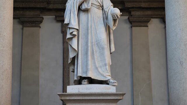 Statue of Bonaventura Cavalieri, Milan, Lombardy, Italy.