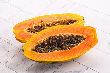 Ripe sweet juicy papaya fruit