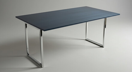 Modern Dark Gray Desk with Chrome Legs.