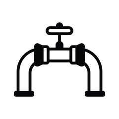 Visually appealing glyph style icon of gas pipeline