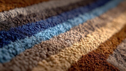 Fototapeta premium Close-up view of multicolored striped textured fabric