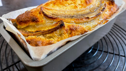 香ばしい手作りバナナブレッド