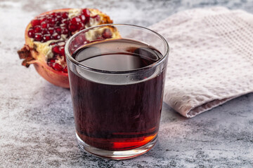 Sweet vitamin pomegranate juice glass