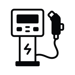 Download our modern glyph style icon of charging station