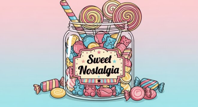 Sweet nostalgia retro typography design