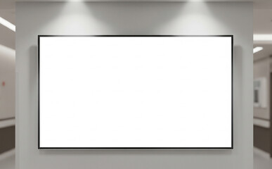 Tv White Blank Mockup Screenfor Hospital Interior Presentation
