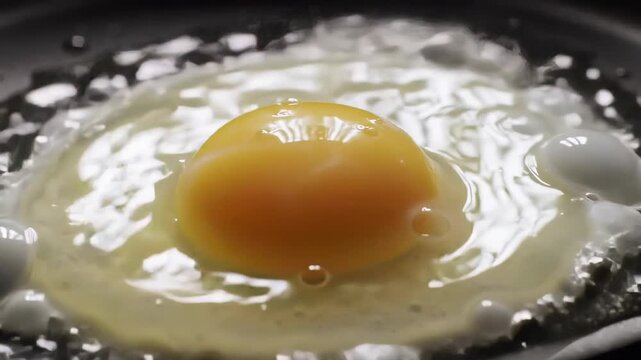 Macro Shot Captures the Delicate Transformation of an Egg Yolk While Cooking