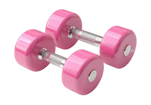 Two pink dumbbells (1)