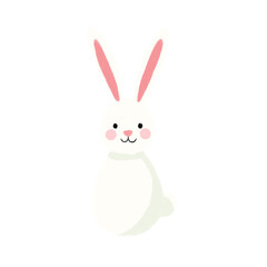 white rabbit with red ribbon