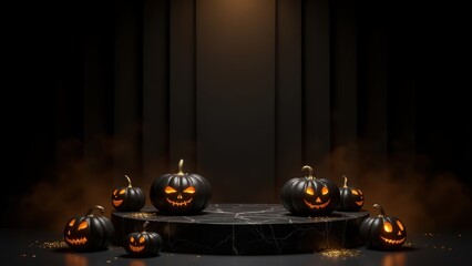 Elegant Halloween product showcase in black and gold
